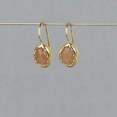 Boucles d'oreilles goutte - quartz rose