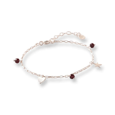 Bracelet Charmed argenté - Grenat