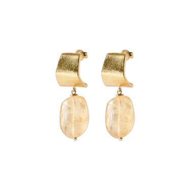 Boucles Honest doré - Citrine