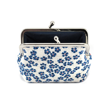 Small clip purse - Sakura indigo