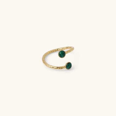 Bague Laura double - Malachite