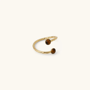 Bague Laura double - oeil de tigre