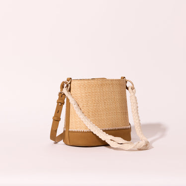 Sac petit Marlon - ocre & raphia