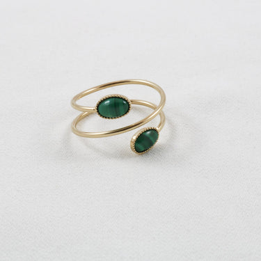 bague Louise duo - malachite