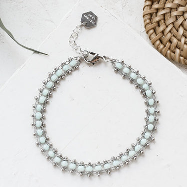 Silver Nia bracelet - aqua