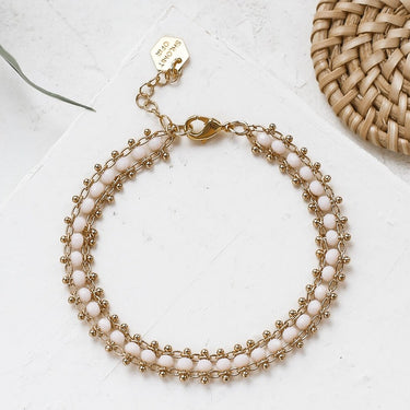 Gold Nia bracelet - pink