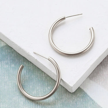 Basic silver earrings - large