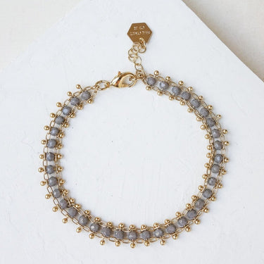 Gold Nia bracelet - gray